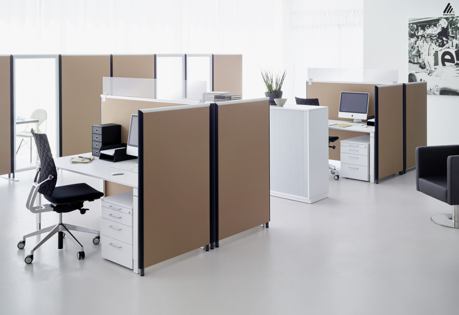 Office partition wall with velcro connection | PREFORM