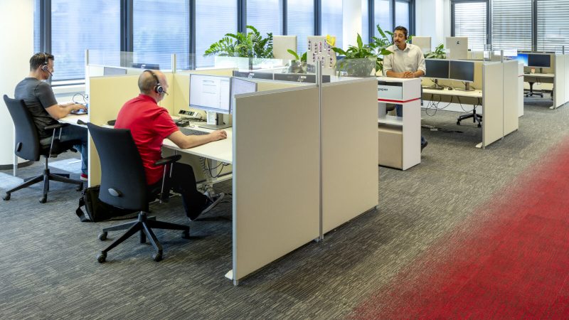 Kundenlösung A1 Telekom Austria mit Schallabsorber für das Büro